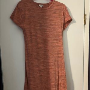LuLaRoe Maria maxi dress, size xs, heather salmon/pink